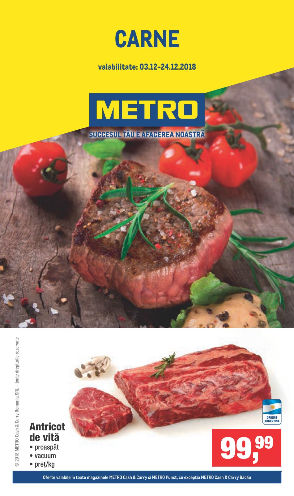 Siesta Lying foul Catalog Metro Oferte Carne 03 - 24 Decembrie 2018 - Catalog AZ